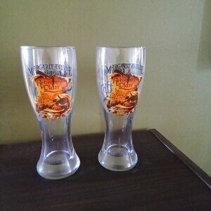 Set Margarita Ville "Retirement Plan" pub beer glass 8 1/2" tall